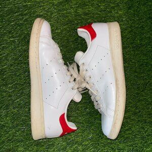 adidas stan smith shoes mens sz 6 white red leather casual sneakers